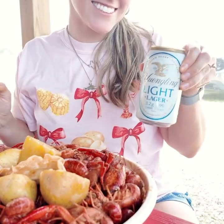 Instagram post by @ksalom for Field & Stream. Caption reads: [...] friends, and an even better beer.🦞Field &....