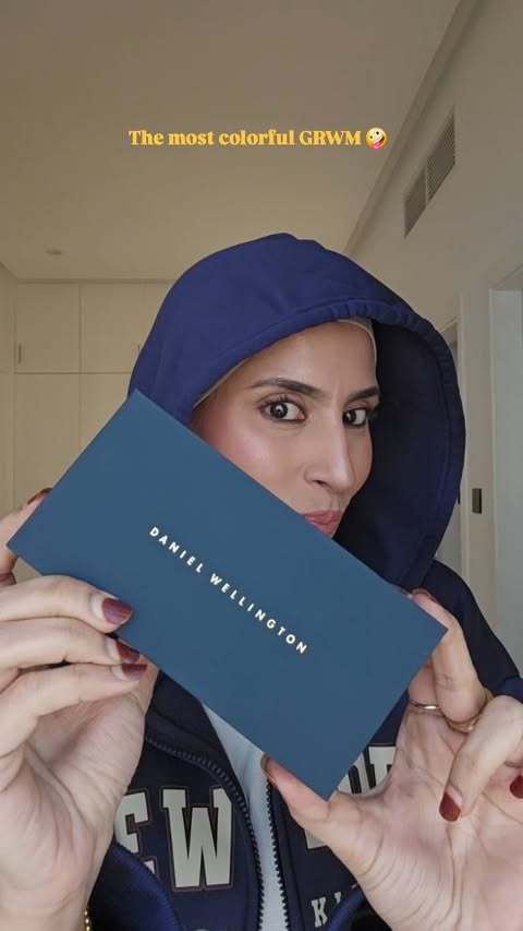 Instagram post by @saher.i.mansoor for Daniel Wellington. Caption reads: How much colorful.ia too much colorful?
.

Watch....