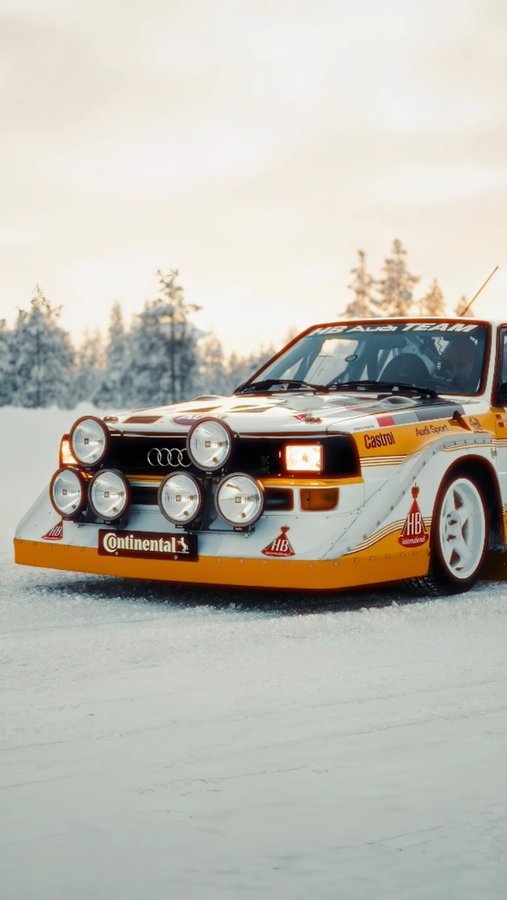 Instagram post by @danielpetermedia for Continental Reifen. Caption reads: Runaway with the legendary Audi S1 🔥 - - Car by....