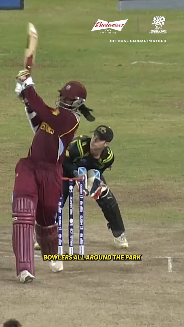 Instagram post by @chrisgayle333 for ICC T20 World Cup. Caption reads: @chrisgayle333 talks about his elite six-hitting....