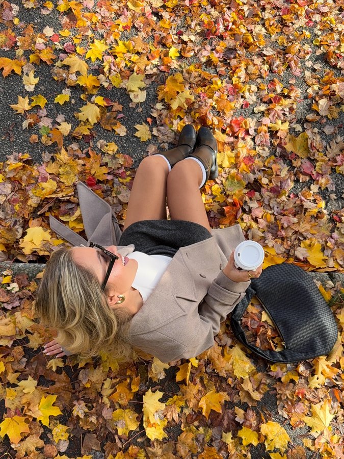 Instagram post by @izzydilg for Ardene. Caption reads: falling for fall!! full fit is @ardene 🤎....