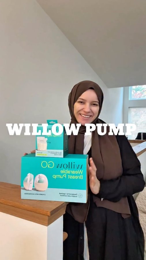 Instagram post by @ugc_zeynep for willowpump. Caption reads: Getting ready for my motherhood journey 🤍 As an....