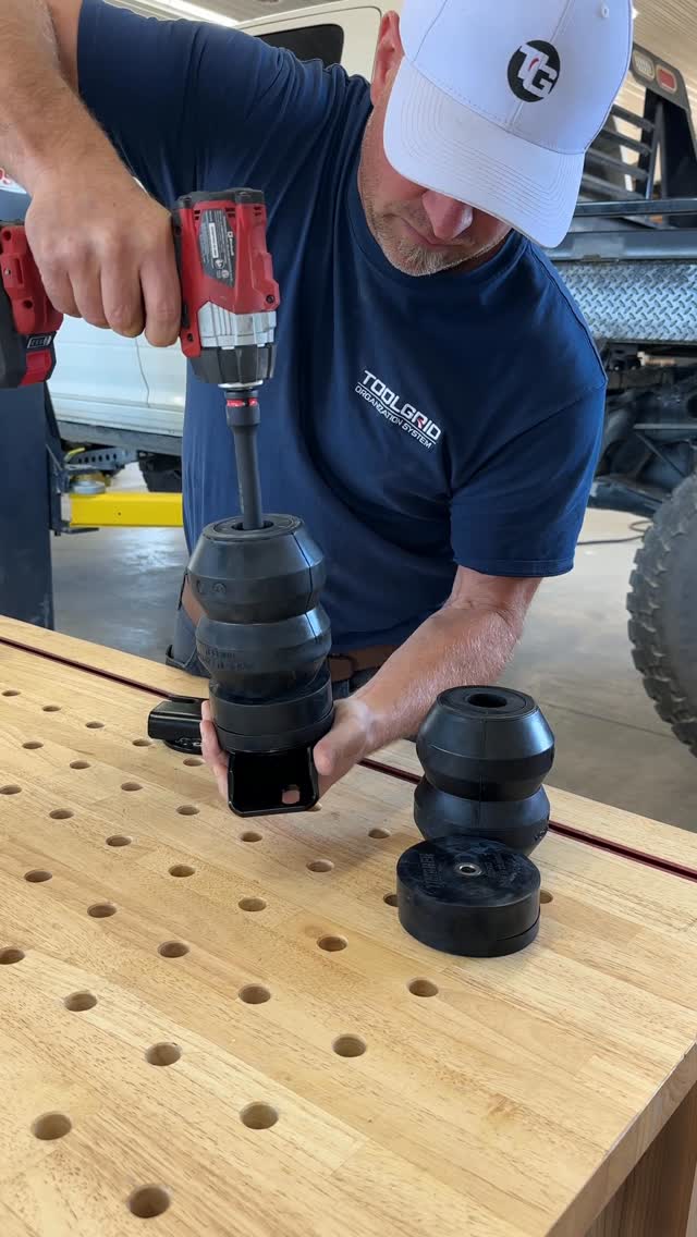 Instagram post by @dustylumberco for TIMBREN INDUSTRIES. Caption reads: Installing the @timbren_industries Suspension....