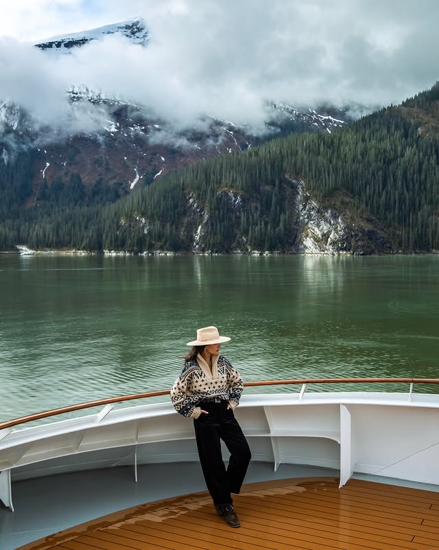Instagram post by @anoushkalila for MSC Cruises. Caption reads: [...] all my expectations. Alaska with....