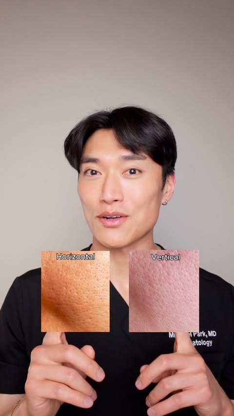 Instagram post by @dr.michaelpark for COSRX. Caption reads: #COSRXPartner In Korea, they read pore direction....