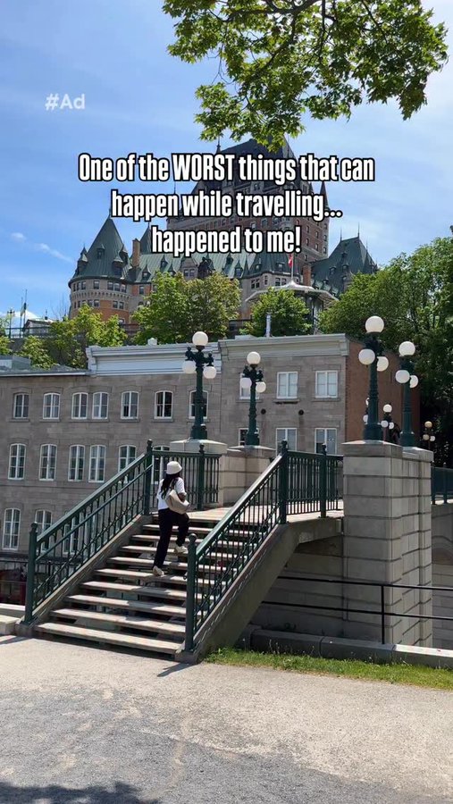 Instagram post by @travelwithaudy for RBC. Caption reads: #Ad Travel can be unpredictable, but I’ve learned....