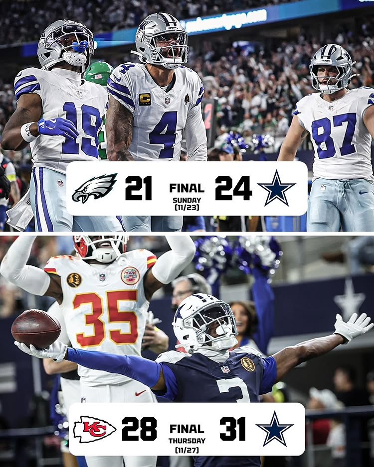 Instagram post by @adamschefter for ESPN. Caption reads: The Cowboys just beat both the teams that were in....