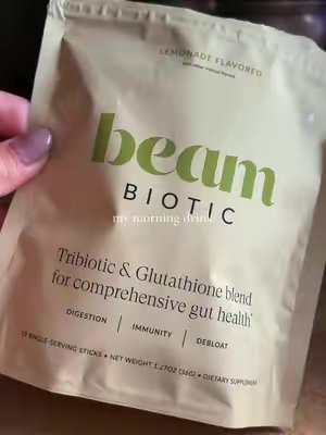 TikTok post by @ahlyahpierson415 for Beam. Caption reads: @Beam #beambiotic #beam #guthealth [...].
