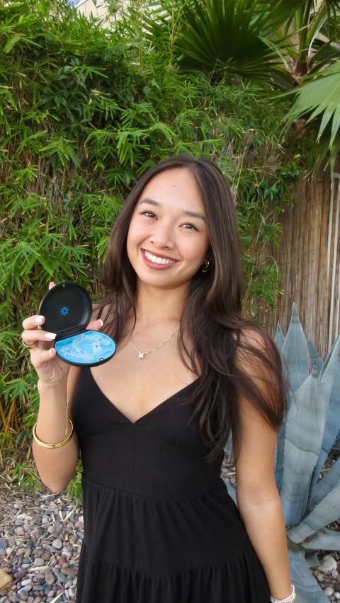 Instagram post by @nicolelaeno for Invisalign. Caption reads: San Diego sunshine + my @invisalign aligners =....