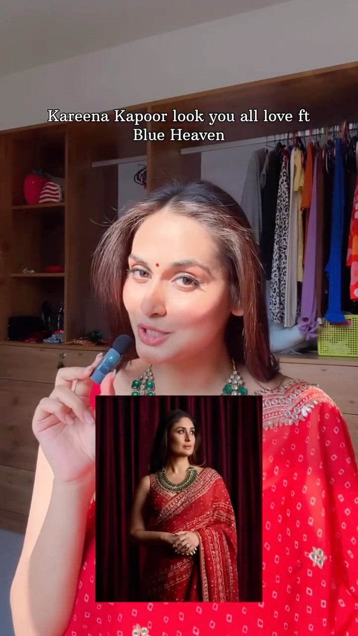 Instagram post by @asmita.guptaa for Blue Heaven Cosmetics. Caption reads: Diwali Glam? Sorted with @blueheavencosmetics....