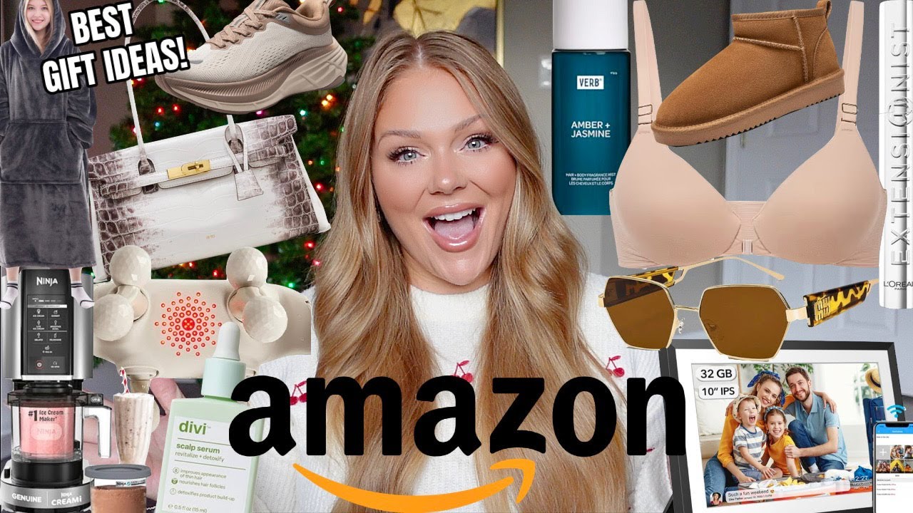 YouTube post by @KellyStrack for Grande Cosmetics. Caption reads: Amazon *MUST HAVE* Favorites BLACK FRIDAY 2025 🤩....