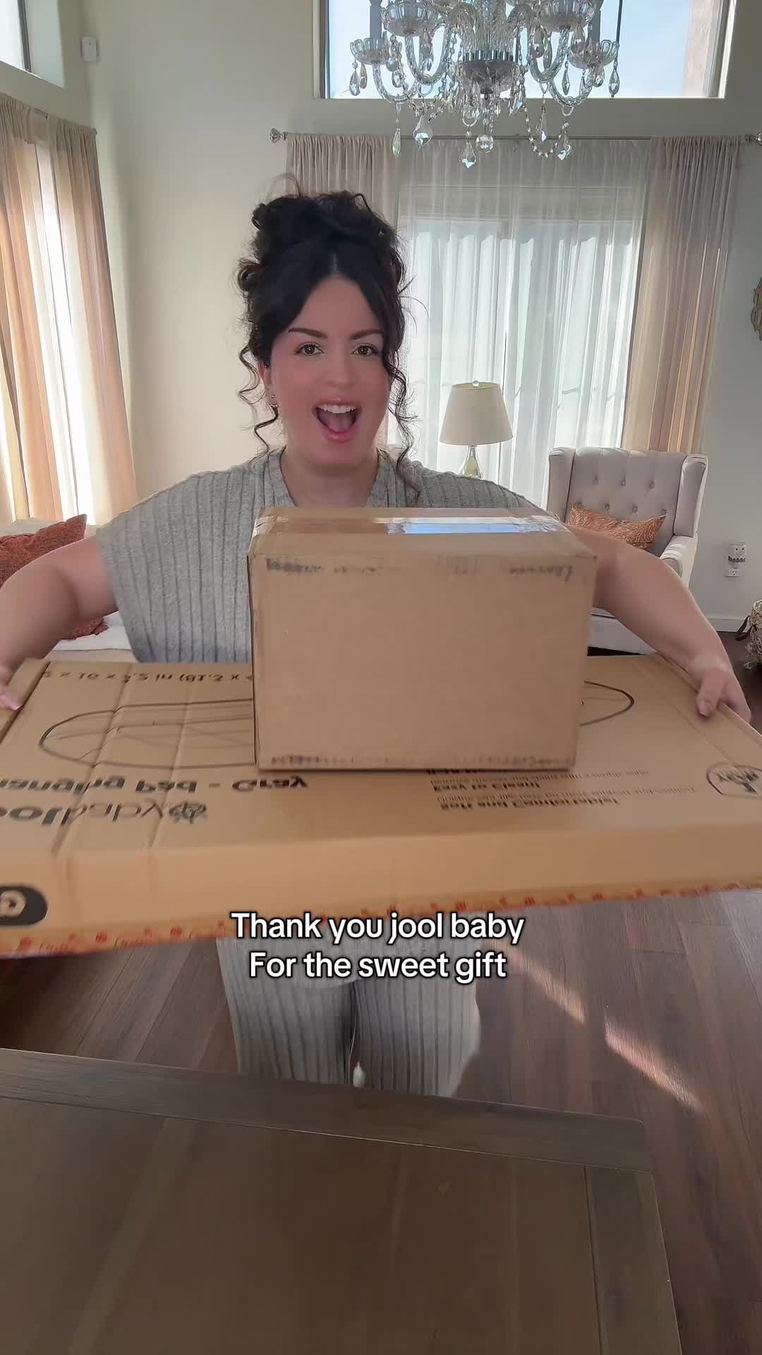 TikTok post by @maryam.alnasiri for Jool Baby. Caption reads: Unbox with me my new baby items from @Jool Baby ....