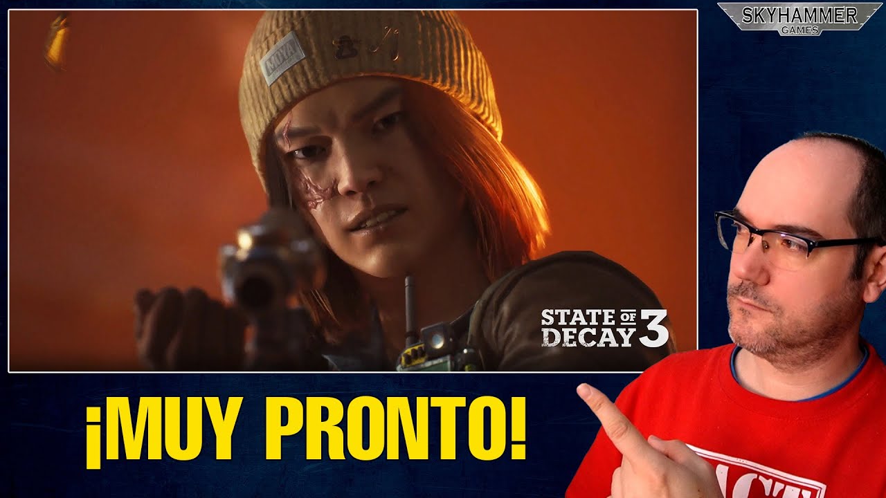 YouTube post by @SKYHAMMERGAMES for Instant Gaming. Caption reads: 💥STATE OF DECAI 3 WILL BE INCREDIBLE.