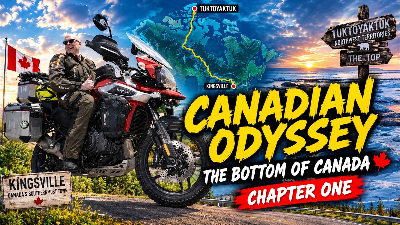YouTube post by @tigercoward for Carpuride. Caption reads: I Rode From the Bottom of Canada to the Arctic |....