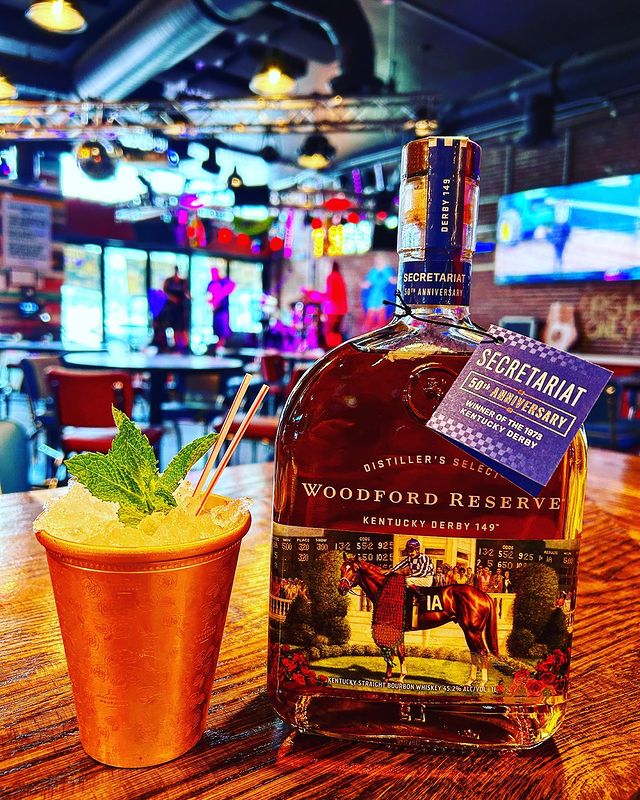 Instagram post by @drinkpassionideas for Woodford Reserve. Caption reads: You are the mint to my julep @woodfordreserve....