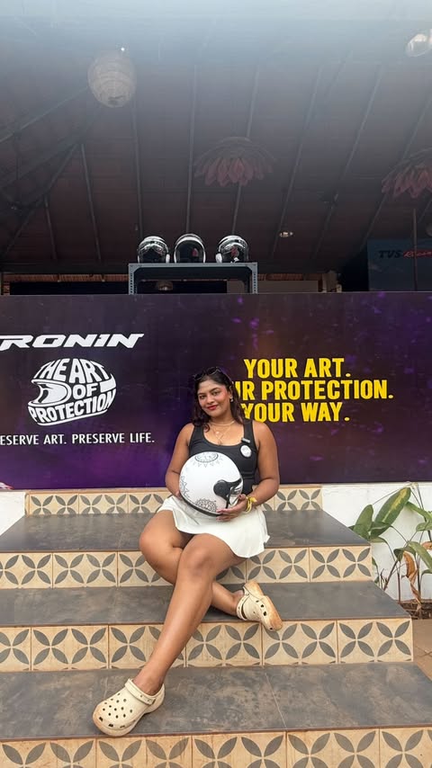 Instagram post by @creatibeeti for TVS Motor Company. Caption reads: This is the art of protection 🎨🛡️ — a....