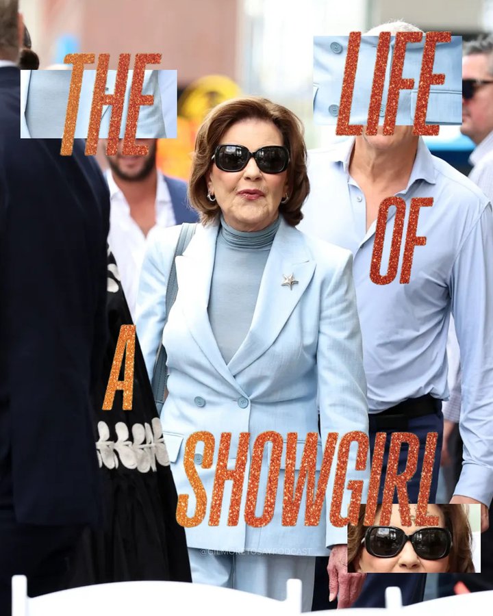 Instagram post by @gilmoretosaypodcast for Gallery Books Group. Caption reads: Kelly Bishop, an original showgirl....