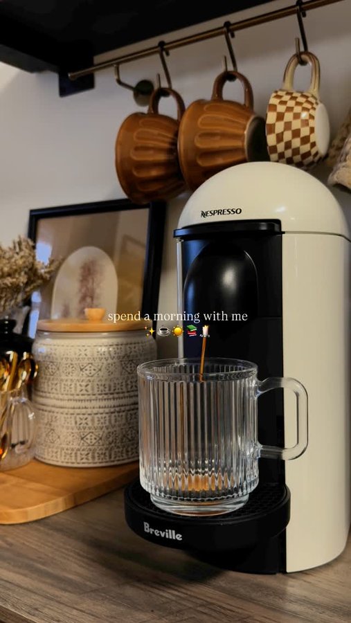 Instagram post by @madelainereales_home for Maestri House. Caption reads: [...] and this electric milk frother from....