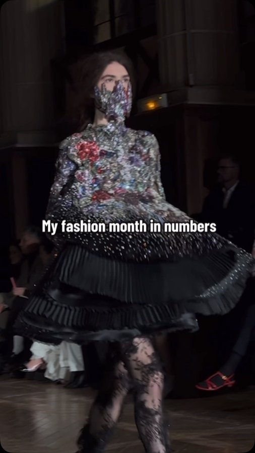 Instagram post by @ideservecouture for MARTINI. Caption reads: My fashion month in numbers! 

Good shows, great....