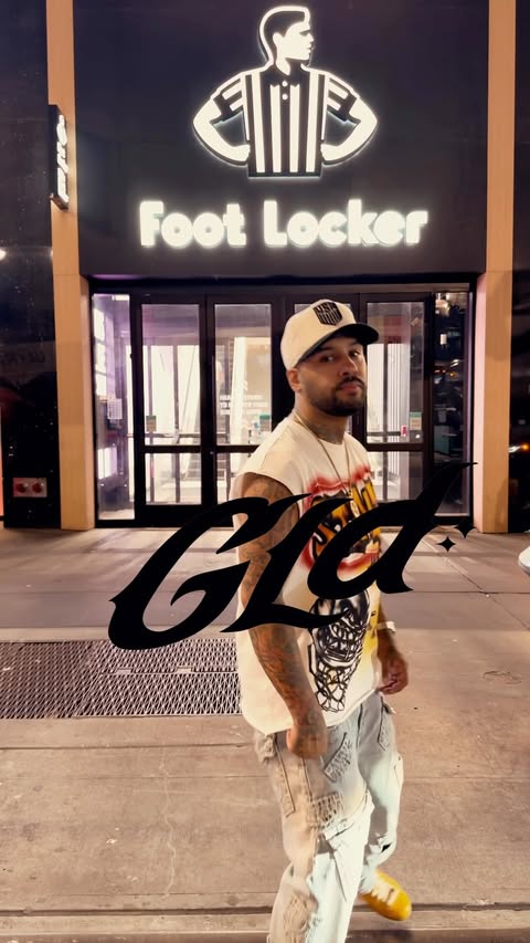 Instagram post by @iamjaymula for Foot Locker. Caption reads: [...] @shopgld is now partnered with @footlocker....