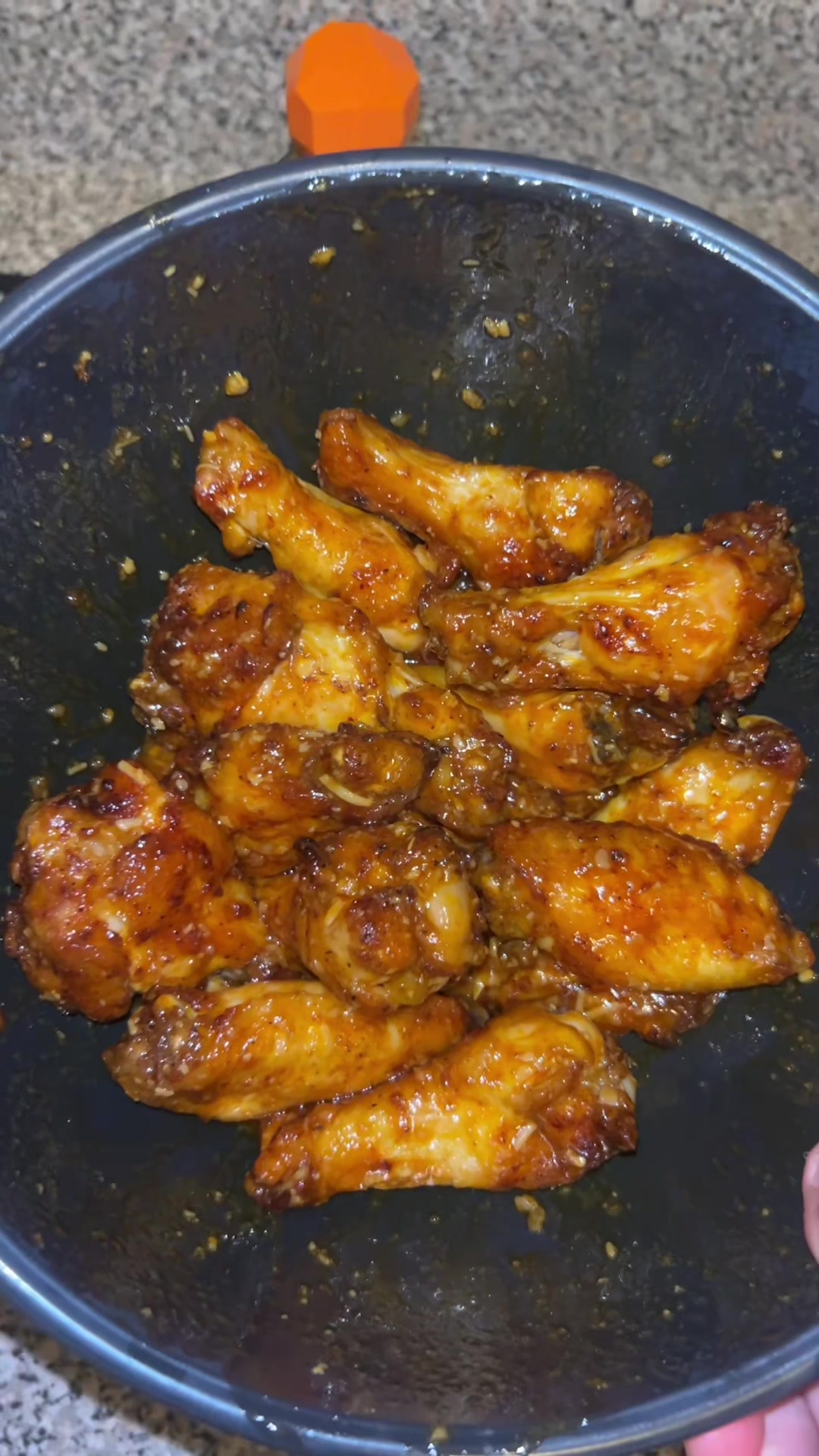 TikTok post by @kayllalewis for Truff. Caption reads: Buffalo garlic parm wings with @TRUFF Hot Sauce 🔥....
