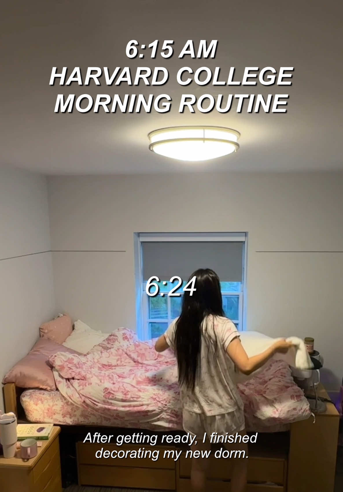 TikTok post by @helainezhao for Polaroid. Caption reads: ad | productive early morning at harvard with my....