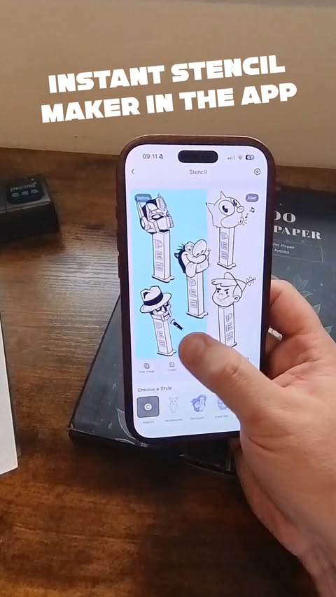 Instagram post by @kidcrayon1 for Phomemo. Caption reads: [...] plus’ inkless Printer from PHOMEMO . Such a....