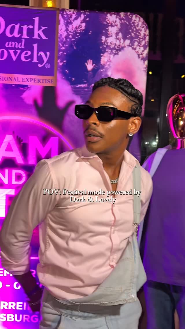 Instagram post by @thatosentle for Dark and Lovely. Caption reads: Festival season energy unlocked with....