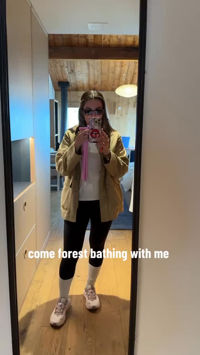 Instagram post by @adaatude for Origins. Caption reads: #forestbathing with @origins 🌳 
#redwoods....