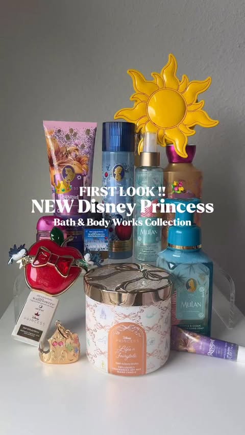 Instagram post by @saraoforlando for Bath & Body Works. Caption reads: [...] NEW Disney Princess Collection by Bath &....