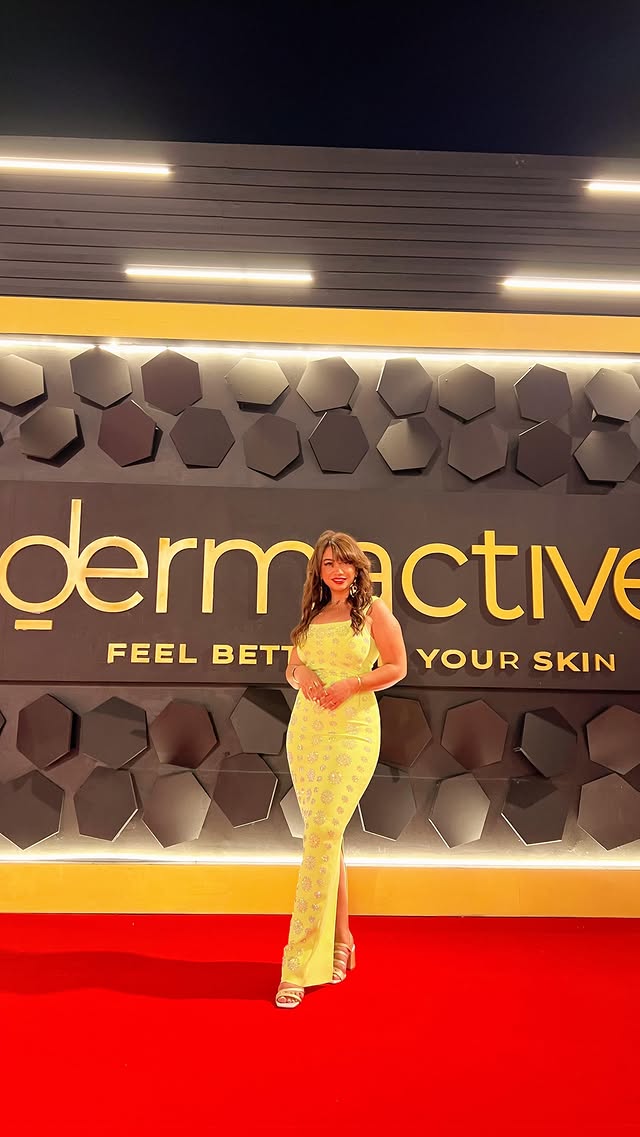 Instagram post by @reham_anany for dermactive. Caption reads: Magical night with @dermactive_egypt....