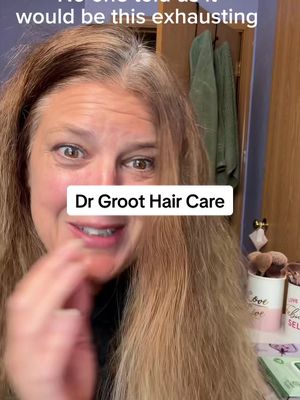 TikTok post by @jenfreese for Dr. Groot Hair. Caption reads: [...] ladies over 40 have it rough. The @Dr. Groot....