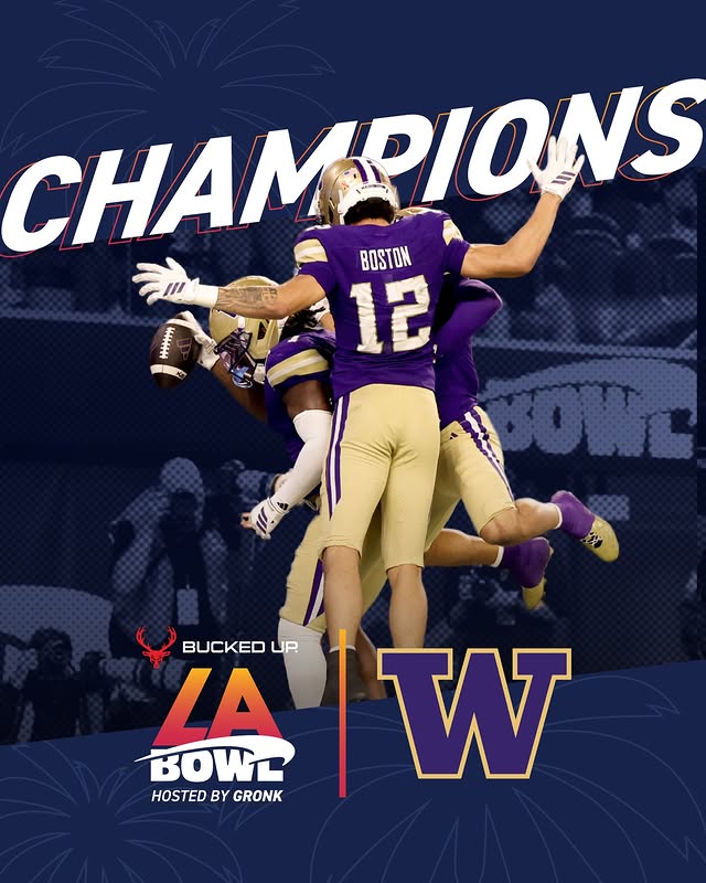 Instagram post by @thefieldrush for Bucked Up. Caption reads: [...] Huskies are champions of the Bucked Up LA....