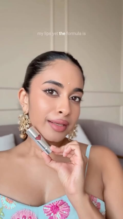 Instagram post by @shreemayireddyy for Nykaa Cosmetics. Caption reads: [...] until this happened! 💋✨ Turns out,....