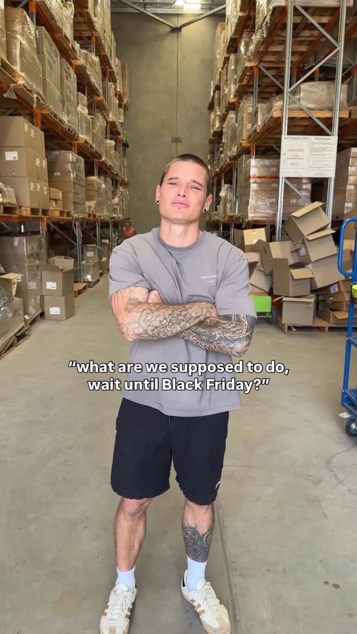 Instagram post by @coopa.stevenson for Naked Harvest Supplements. Caption reads: Our WAREHOUSE SALE is officially LIVE! Shop up to....