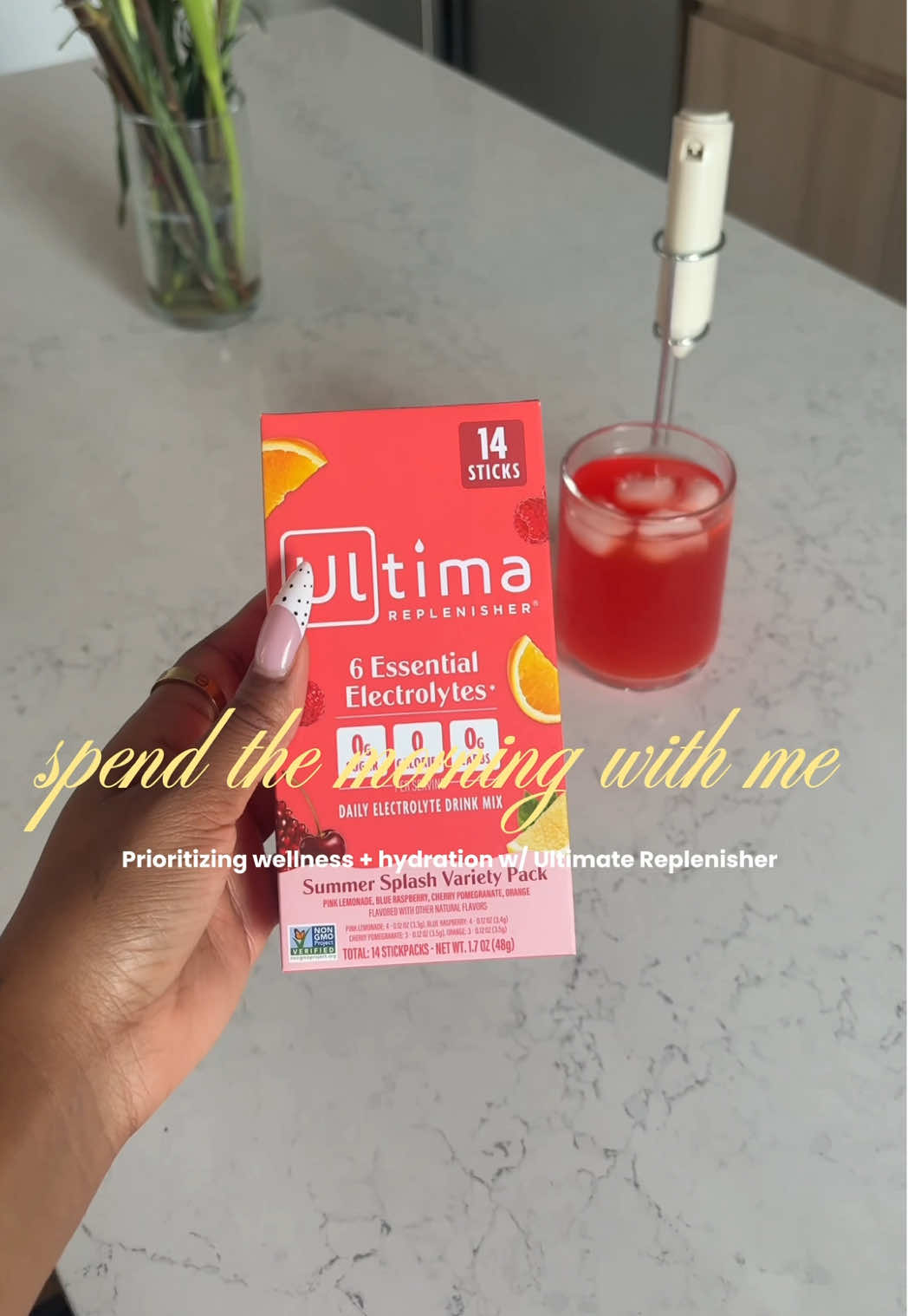 TikTok post by @theamayamonae for Ultima Replenisher. Caption reads: [...] for the link or tap my bio @Ultima....