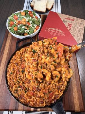 TikTok post by @cookinginthemidwest for Omaha Steaks. Caption reads: [...] If your family is as busy as mine, @Omaha....