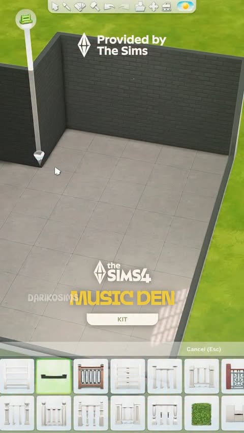 Instagram post by @darikosims for The Sims. Caption reads: [...] the newest Music Den Kit! Thanks to The Sims....