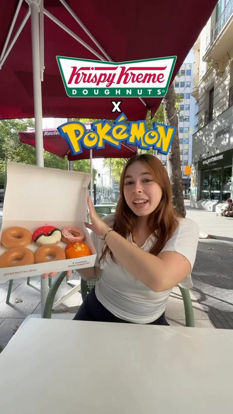 Instagram post by @imdaniiyt for Krispy Kreme Doughnuts. Caption reads: Colaboración de Krispy Kreme con POKEMON😍❤️....