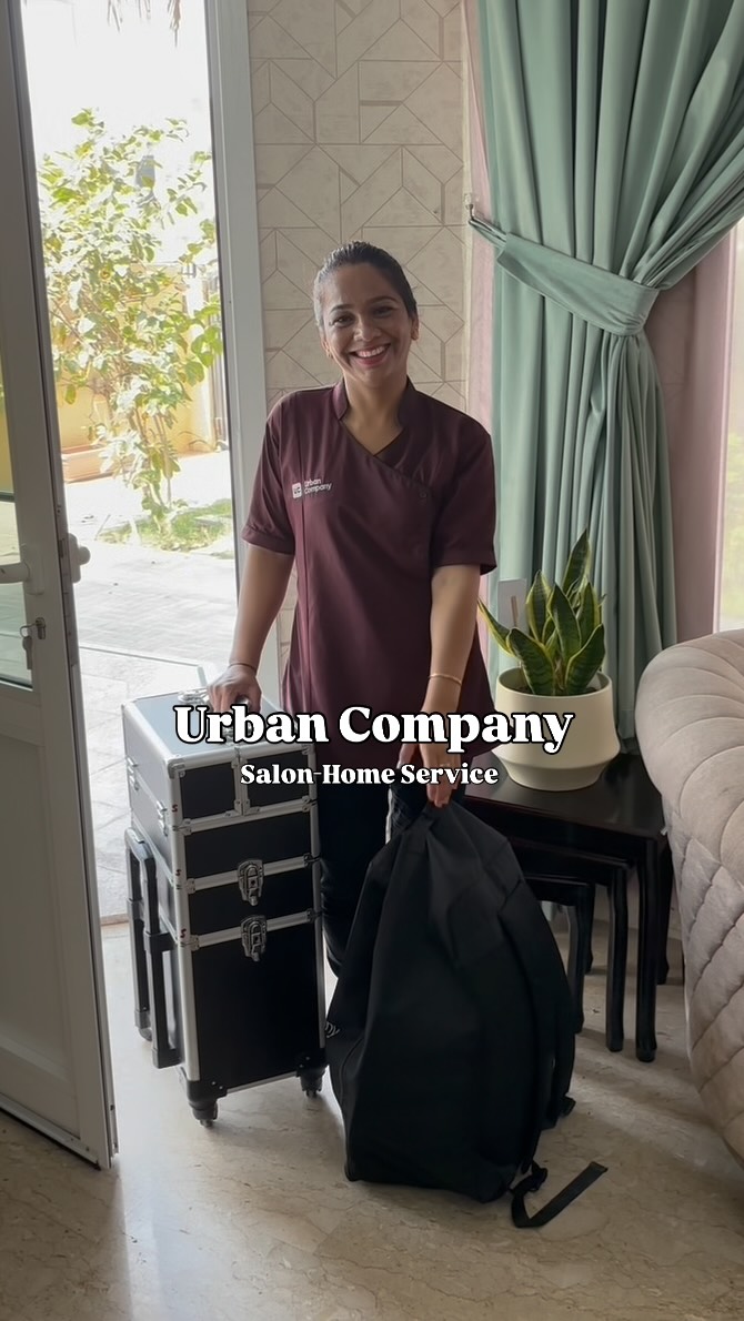 Instagram post by @nadsmarkiz for Urban Company. Caption reads: I had booked for a classic manicure pedicure- home....