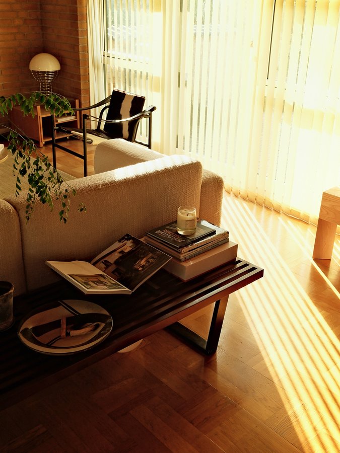 Instagram post by @alonavibe for Le Labo Fragrances. Caption reads: How the sunlight travels through our house is one....