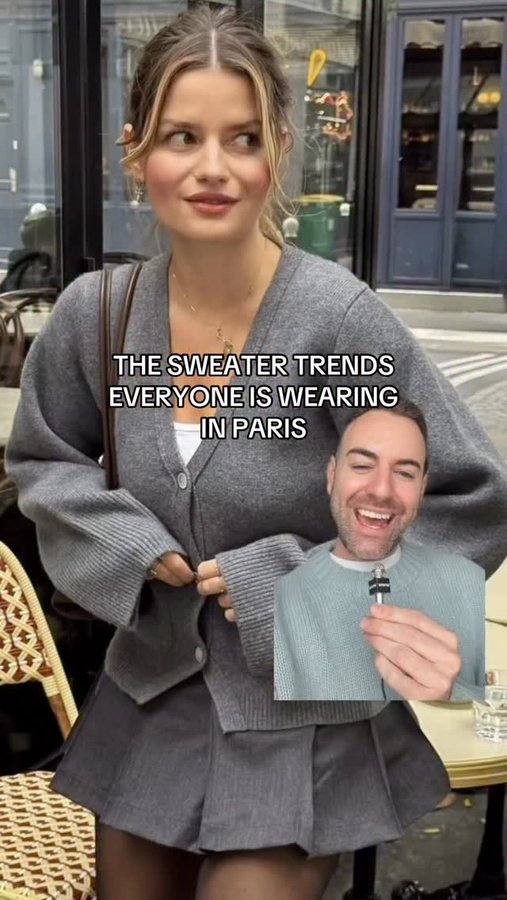 Instagram post by @bobbyschuessler for Who What Wear. Caption reads: It’s sweater weather in Paris these days. So what....