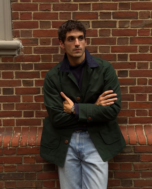 Instagram post by @isthatnems for J.Crew. Caption reads: took the barn jacket to the city @jcrew....