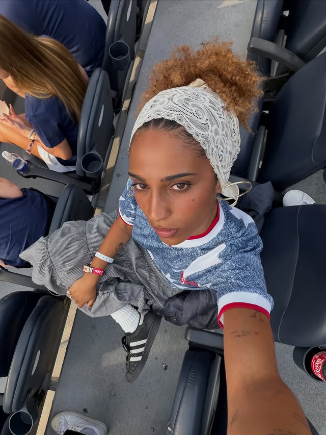 Instagram post by @chelseajordan for adidas Football. Caption reads: [...] pro futbol game with @adidasus....