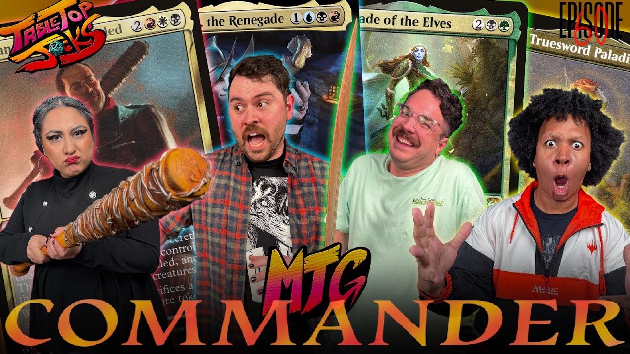 YouTube post by @TabletopJocks for Jankmats. Caption reads: MTG Commander Gameplay | Andy Campbell vs Janel....