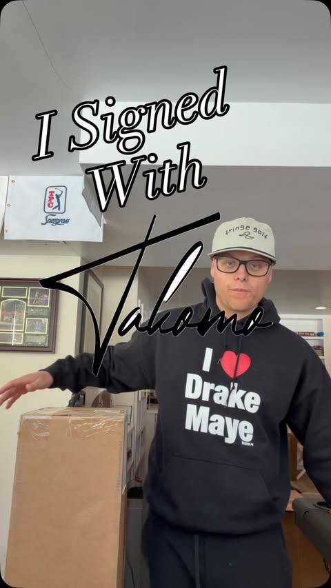 Instagram post by @wesbevins.golf for Takomo Golf. Caption reads: @takomogolf super excited to try these out! Thank....