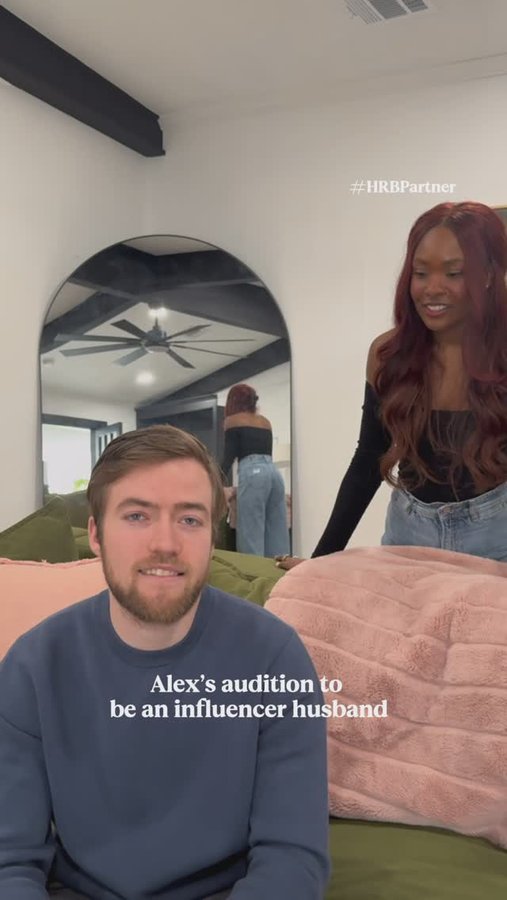 Instagram post by @sierrainphotos for H&R Block. Caption reads: #hrbpartner “Loving partners file with @hrblock....