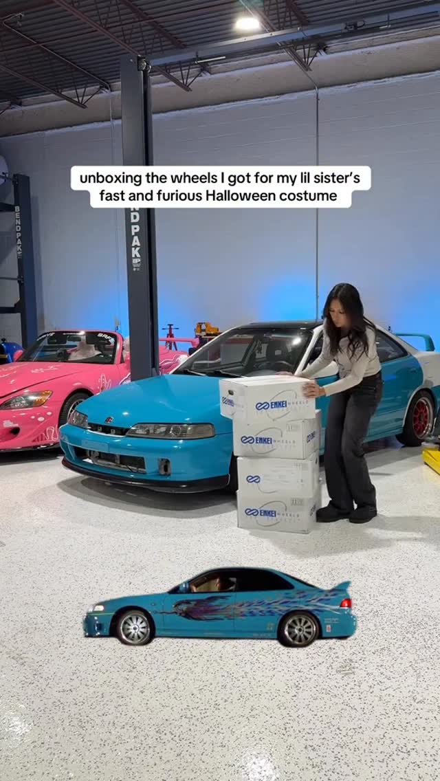 Instagram post by @christinaroki for eBay Motors. Caption reads: THEY LOOK SO GOOD!!!!! From @ebaymotors 🩵🛞🩵....