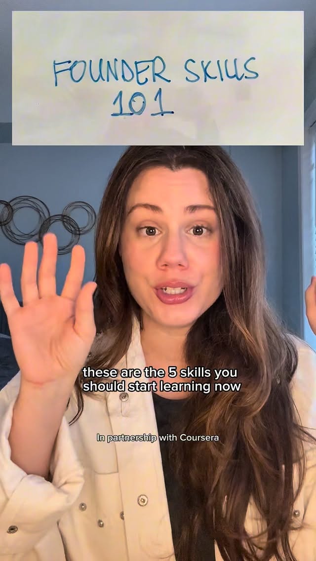 Instagram post by @janelabrahami for Coursera. Caption reads: #CourseraPartner Thinking about entrepreneurship....