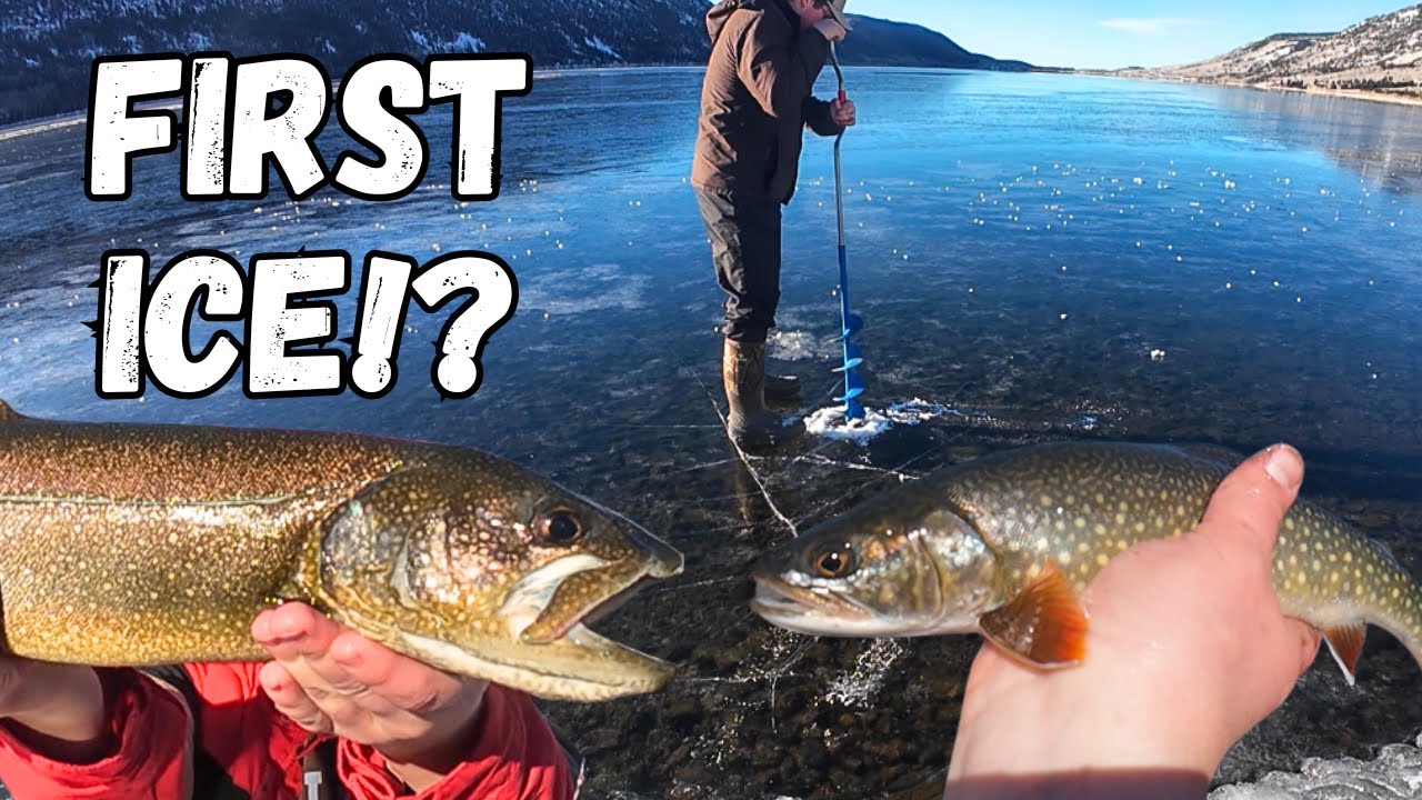 YouTube post by @UtahFishingChannel for TruDave Gear. Caption reads: Winter Fishing at Fish Lake (First Ice?!).